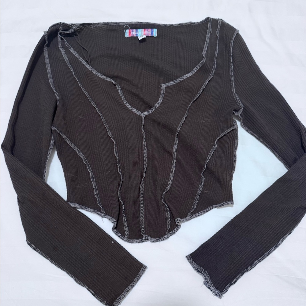Stylish black washed Long Sleeve Top